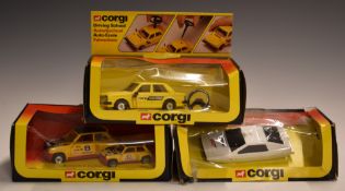Three Corgi Toys diecast model vehicles comprising Triumph Acclaim Driving School 278, Renault 5
