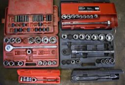Socket sets, torque wrenches and accessories from 1/4 inch to 3/4 inch drive PLEASE NOTE this lot is