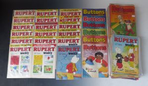 Over 200 children's comics including 93 of the first 200 issues of Rupert Weekly, Rupert and Button.