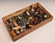 A very large collection of Britains and similar lead soldiers, figures and animals including farm