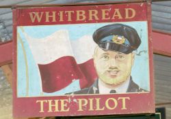 The Pilot double sided pub sign by Whitbread  PLEASE NOTE this lot is located at and will be sold