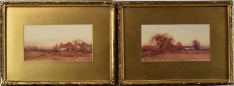 Henry John Sylvester Stannard (1870-1951), pair of watercolour landscapes with cottages, both signed