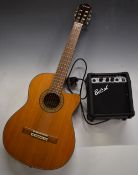 Peavey semi acoustic guitar model EC 100M, and a Belcar C104 practice amplifier