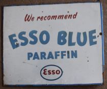 Vintage double sided enamel advertising sign 'Esso Blue Paraffin', 46 x 56cm PLEASE NOTE this lot is