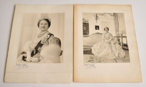 Anthony Buckley two black and white photographic portraits of Her Majesty Queen Elizabeth the