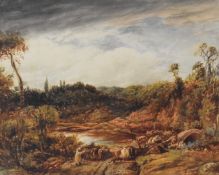 John Linnell OWCS (1792-1882) painting Gleam Before the Storm, initialled and dated 1834 to lower