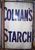 Vintage enamel advertising sign 'Colman's Starch', 91 x 61cm  PLEASE NOTE this lot is located at and