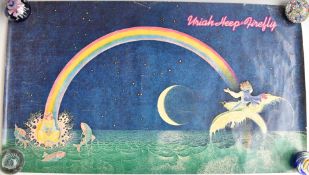 Uriah Heep Firefly album poster, 1977, 50 x 87cm