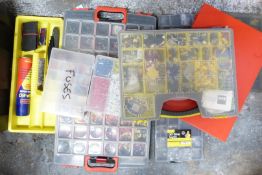 Anvil, tools, nuts, bolts, hose clips, electrical items and other consumables