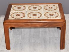 Retro tile inset coffee table, W73 x D51 X H40cm