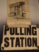 Pen and ink drawing of the Bible and Sun children's bookshop, 69 x 55cm, together with a vintage