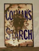 Vintage enamel advertising sign 'Colman's Starch', 91 x 61cm PLEASE NOTE this lot is located at