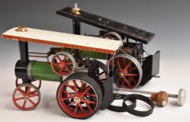 Two Mamod live steam tractors TE1 and TE1A.