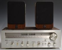 Akai stereo receiver AA1135 and a pair of Q Acoustics 2010 stereo bookshelf speakers