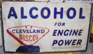 Vintage enamel advertising sign 'Cleveland Discol', 76 x 122cm PLEASE NOTE this lot is located at