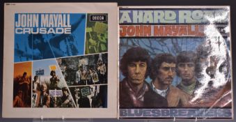 John Mayall - A Hard Road (LK 4853) and Crusade (LK 4890) both records appear VG with slight wear to