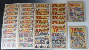 Eighty-two issues of TV Comic dating from 1953-1973 including Muffin The Mule, Dad's Army, Noddy