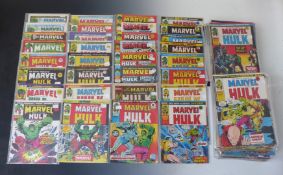 Over 200 The Mighty World of Marvel comics dating from 1973-1978.