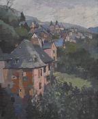 Attributed to Warren Storey RWA (1924-2008) oil on board ‘Red Houses in Provence’, 29 x 24cm, in