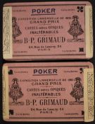 Two packs c1900 B P Grimaud, Paris unopened poker cards