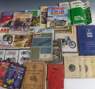 Motorcycle interest books to include JAP engines by Clew, Pitmans guides, Honda, Triumph, Norton and