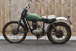 Circa 1952-54 DOT trials motorcycle with Villiers 197cc two stroke engine, registration number AAR