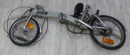 Retro Bickerton folding aluminium bicycle, in original carry bag