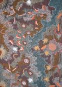 Gabriella Possum Nungurrayi (Australian b 1967) acrylic on canvas 'Bush Tucker Dreaming', with