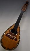 Unlabelled Fratelli Bros De Falco mandolin with marquetry to back made by Sebastiano and his son