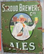 Vintage enamel advertising sign 'Stroud Brewery Ales', 137 x 107cm PLEASE NOTE this lot is located