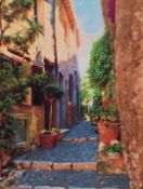 Nobu Haihara signed limited edition 126/195 print 'Pathway', of a narrow street, with certificate of