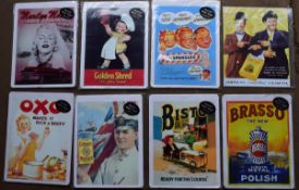 Eight metal advertising signs to include Brasso, Bisto, Colman's mustard, Oxo and Golden Shred, each