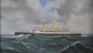 d'Esposito (Malta interest), maritime watercolour/gouache study H.M.S. Hermione, signed and dated