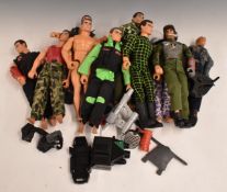 Eleven Action Man figures in various outfits with accessories