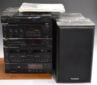 Technics hi-fi separates system to include SLJ110R record deck, SL- PJ27A compact disc player, SU