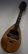 Giovanni De Meglio 19th/20thC bowl back mandolin with impressed table, labelled 1896 model 1(A),