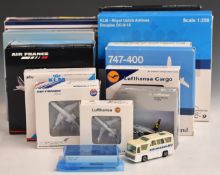 Sixteen 1:200 1:400 and 1:600 scale diecast model aircraft by various manufacturers all Air
