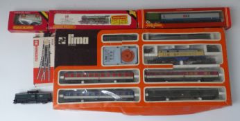 Lima 00 gauge passenger train set 7504 together with a Hornby King Edward I locomotive, coaches etc,
