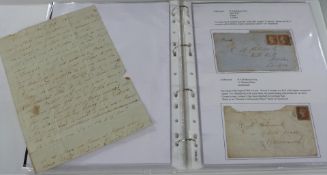 An album of GB postal history items and early, mainly penny red, covers