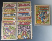 Sixty-four Captain Britain and Valour comics, all dating from the early 1980's including first,