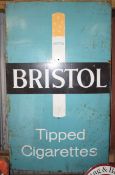 Vintage enamel advertising sign 'Bristol Tipped Cigarettes' 152 x 92cm PLEASE NOTE this lot is
