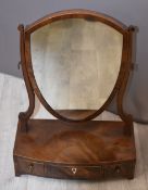 19thC inlaid mahogany dressing table mirror, W37 x D17 x H55cm