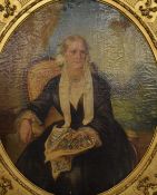 Karl Hartman (1818-1857) Victorian oil on canvas of Mary Sparrow, nee Weaver (1841-1916), second