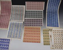 Various complete and part mint sheets of stamps including India 1950 1R, 5R and 10R, New Zealand,