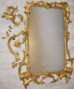19thC ornate giltwood mirror, 97 x 73cm