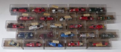 Twenty-five Brumm Formula Racing diecast model vehicles in original display cases.