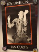 Joy Division, Ian Curtis poster, 70 x 48cm, and a Joy Division Transmission poster