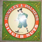 Enamel advertising sign 'Huntley & Palmers Ginger Nuts', 44 x 43cm PLEASE NOTE this lot is located