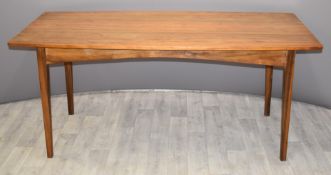 Elgon Olive retro dining table and chairs, table 178 x 88cm, H76cm