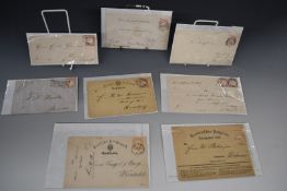 Germany 1870s stamp covers including 1874 pair with flaw to left stamp